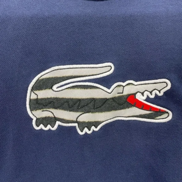 Lacoste National Geographic Sweater Youth 14 Blue Croc Patch Crewneck Pullover - Picture 2 of 9